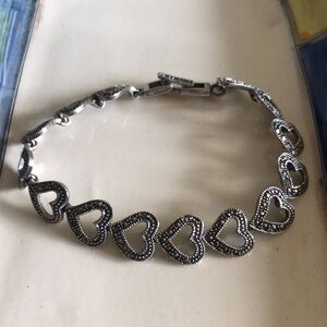 Sterling a marcasite heart bracelet
